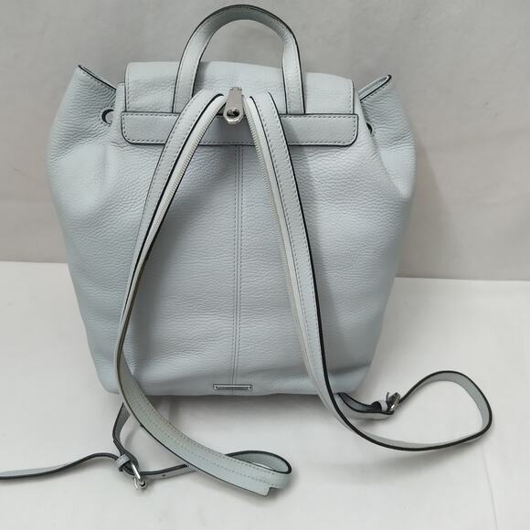 Rebecca Minkoff Sky Blue Pebbled Leather Zipper Drawstring Top Handle Backpack main image 15